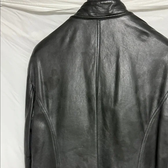Giorgio Armani Men's Black Leather Jacket - Picture 2 of 10